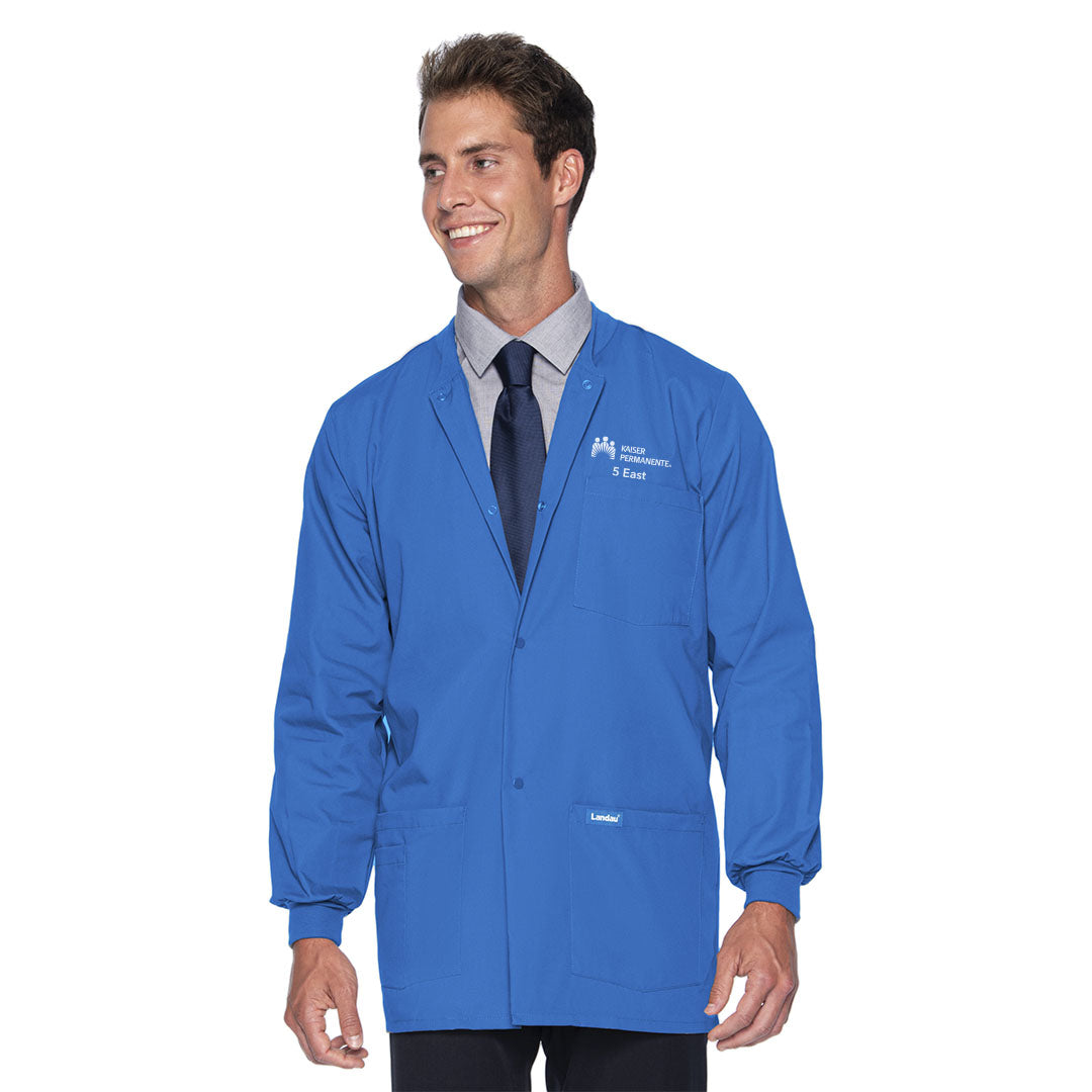 Landau Essentials Men's Warm-up Scrub Jacket - Royal Blue